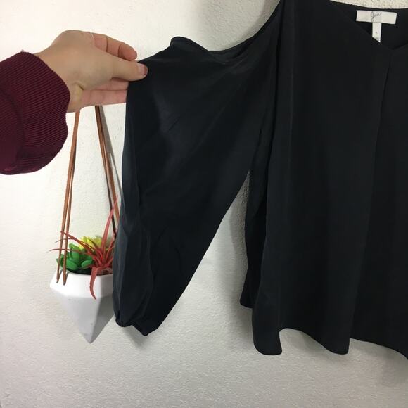 Joie black silk cold shoulder long sleeve top - Picture 7 of 10